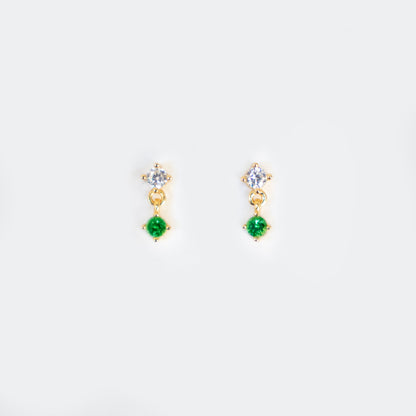 Dew Droplets | Emerald Studs