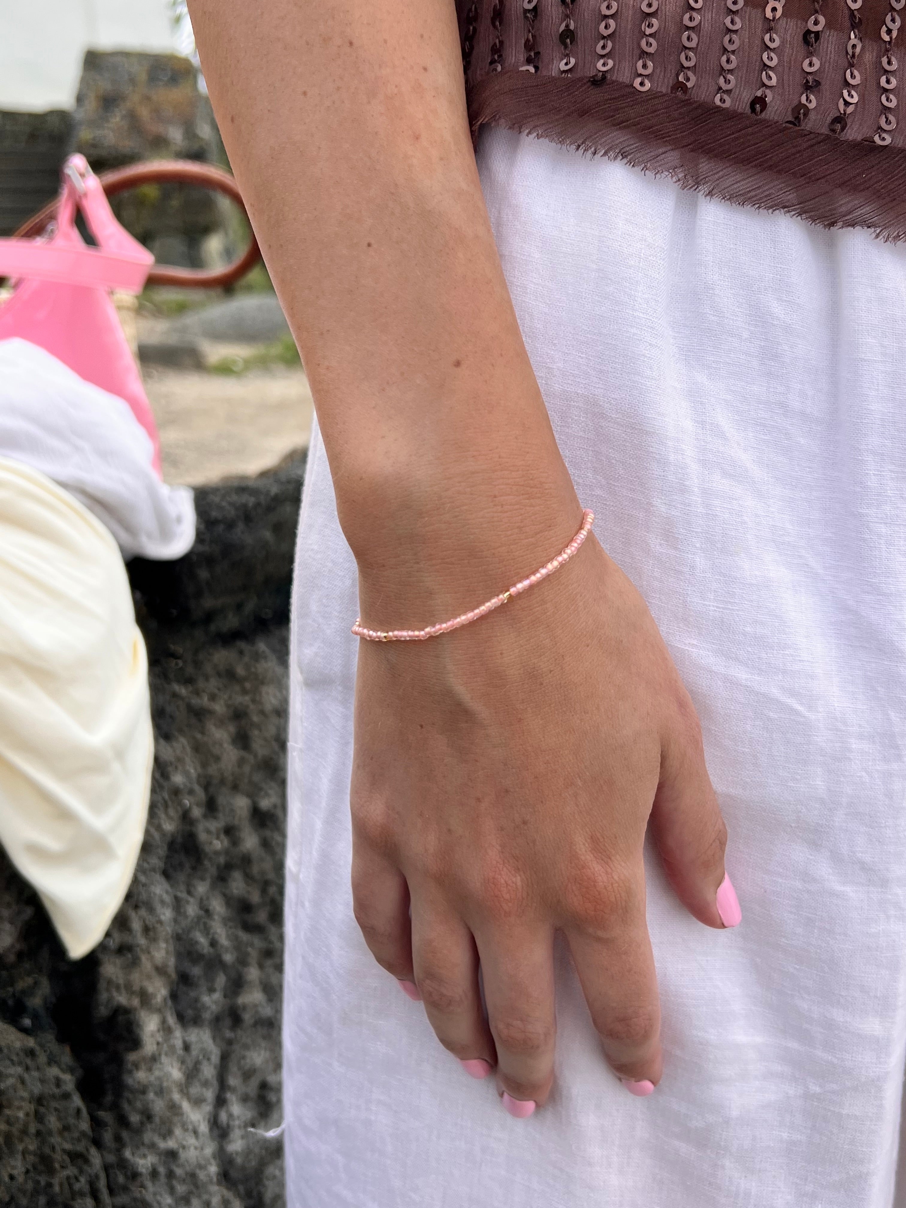 1 LEFT STACK ME Bracelet | Baby Pink