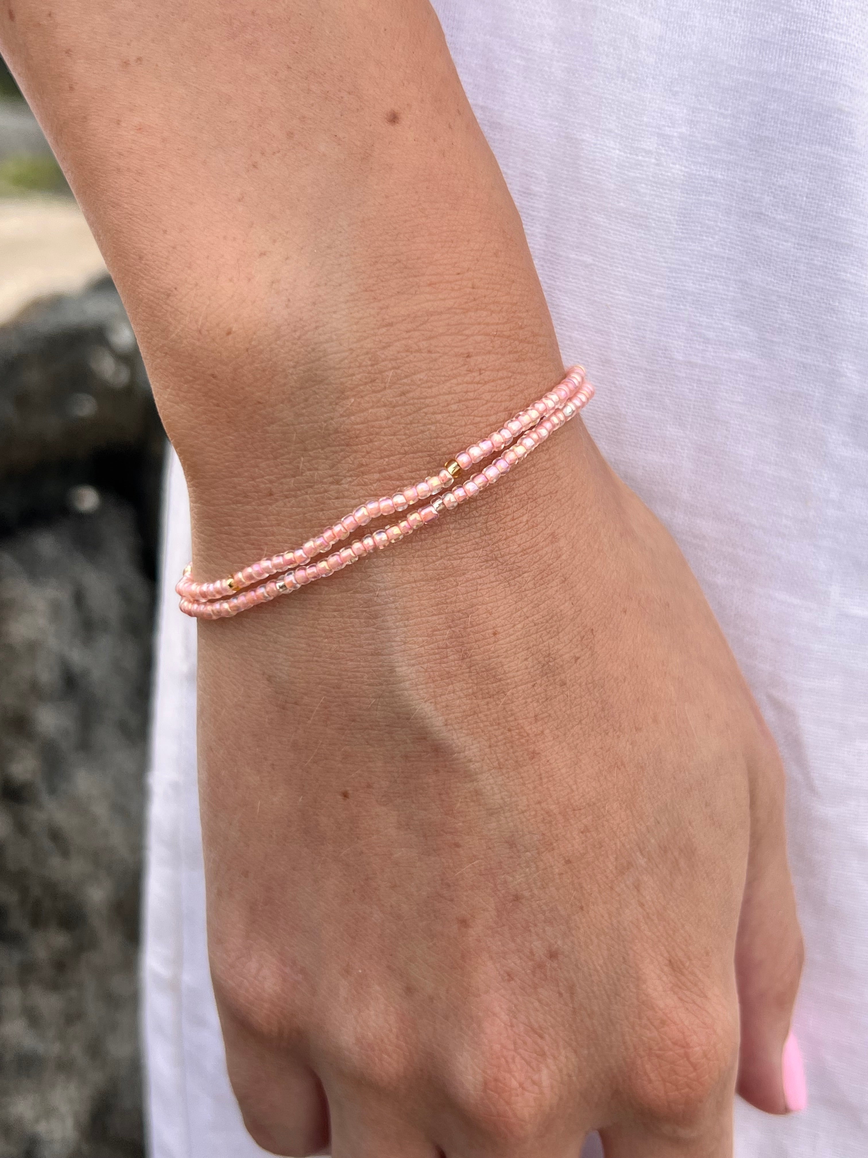 1 LEFT STACK ME Bracelet | Baby Pink