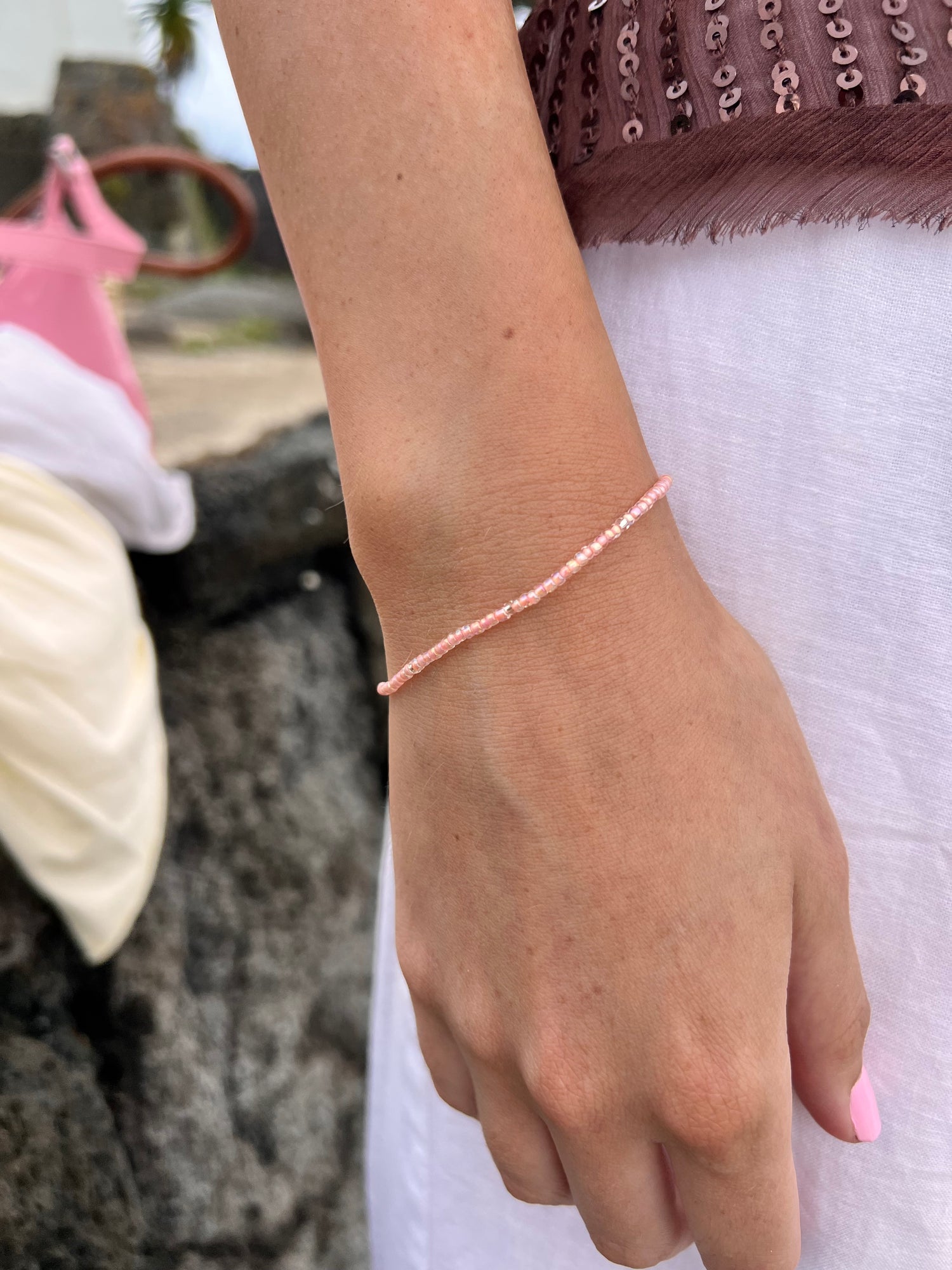 1 LEFT STACK ME Bracelet | Baby Pink