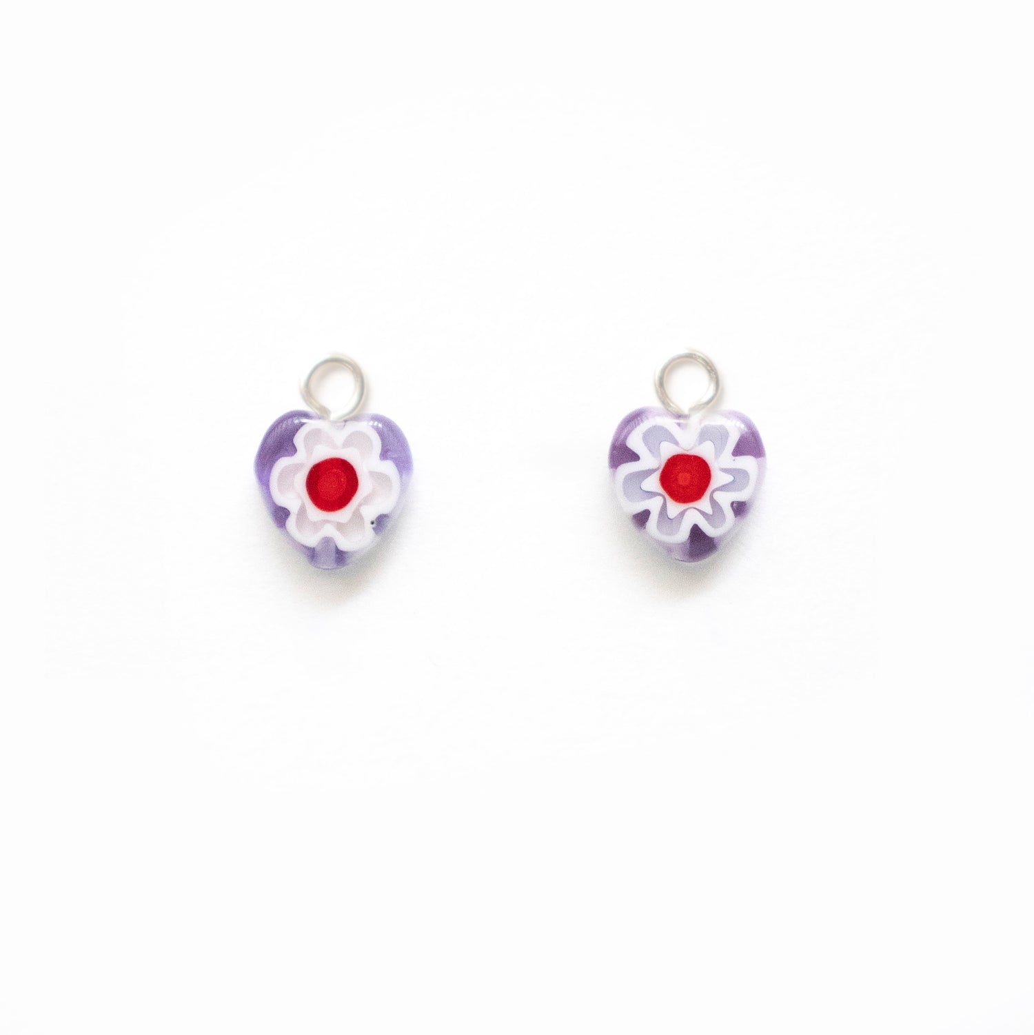 FEW LEFT Lilac &amp; Red Hearts | CHARMS