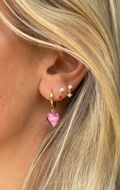 Droplet Studs | Ruby Red