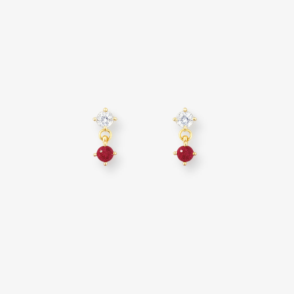 Droplet Studs | Ruby Red