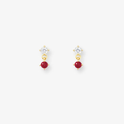 Droplet Studs | Ruby Red