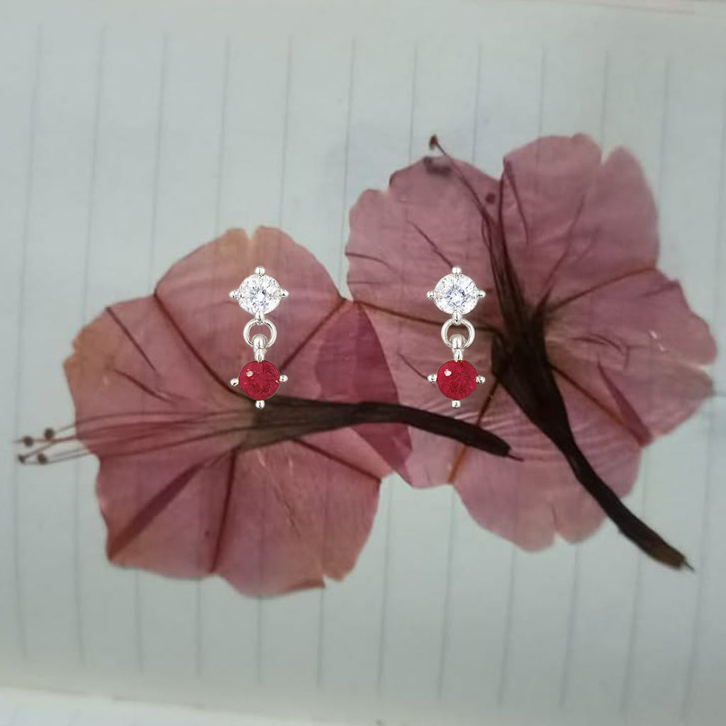 Droplet Studs | Ruby Red