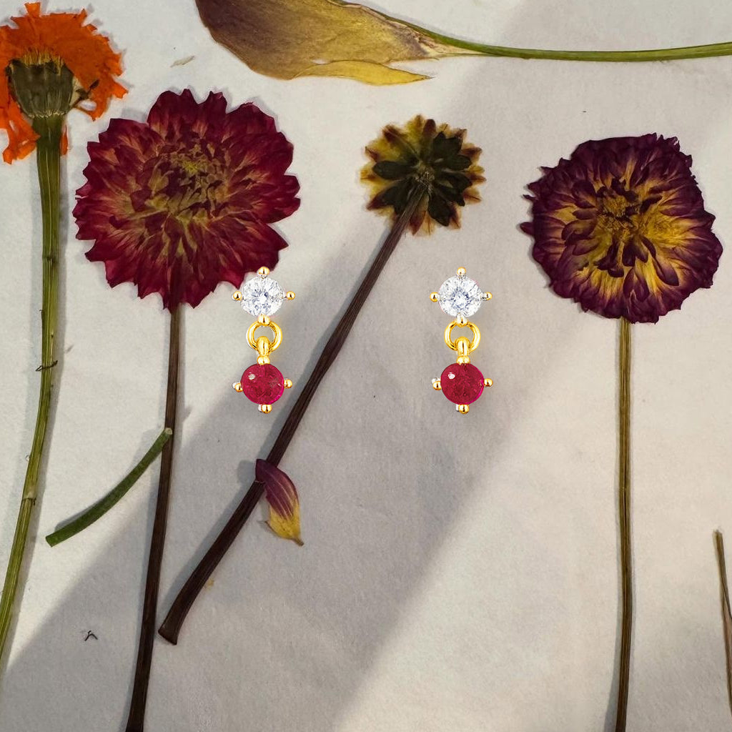 Droplet Studs | Ruby Red