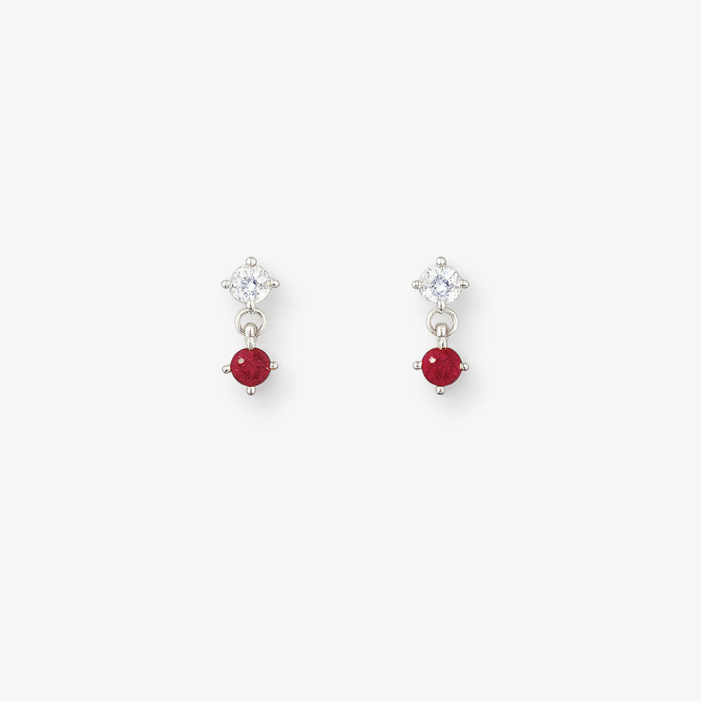 Droplet Studs | Ruby Red