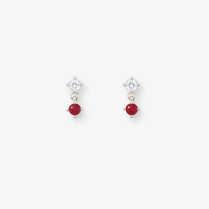 Droplet Studs | Ruby Red