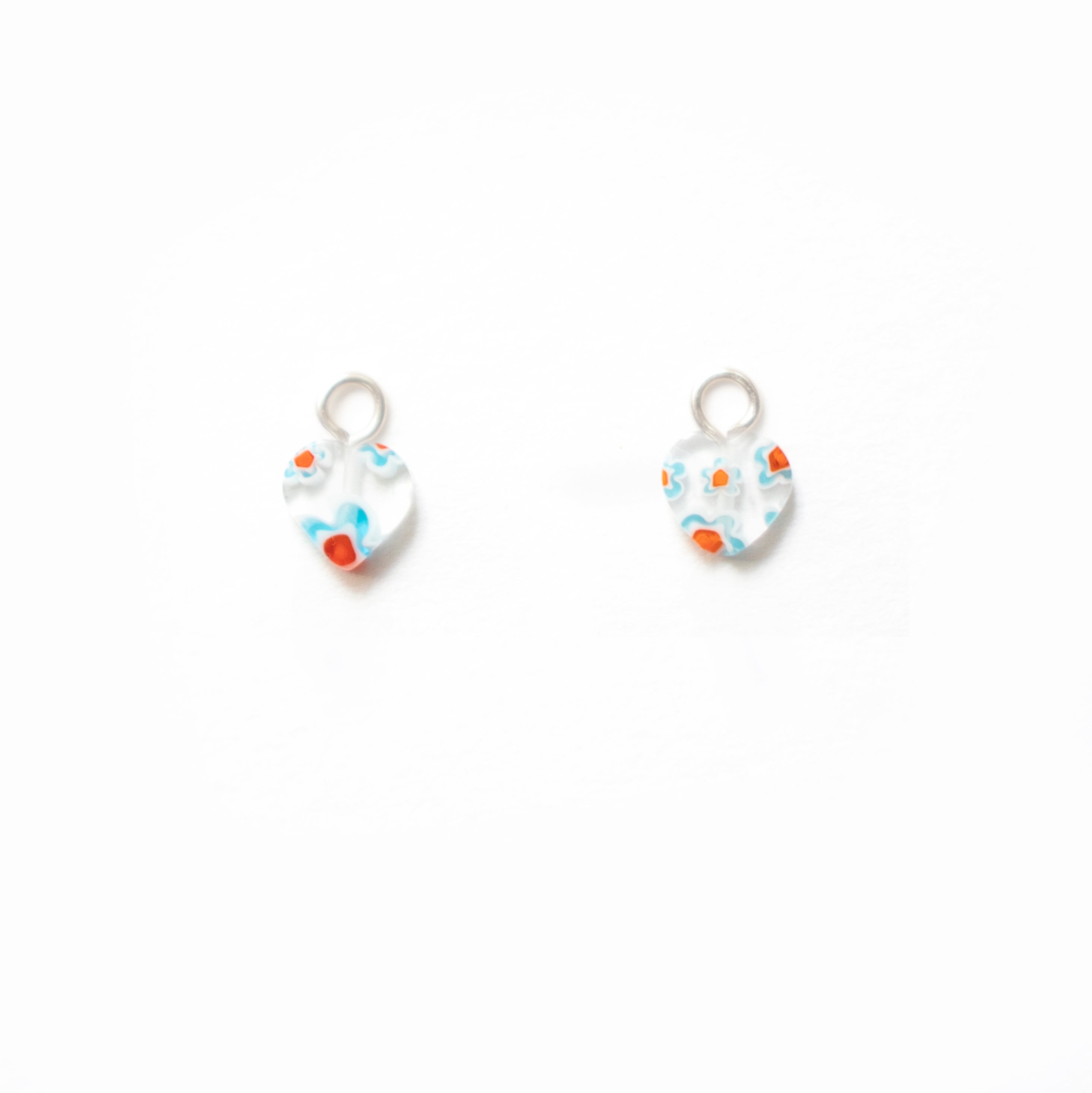 ONE-OFF Mini Red &amp; Blue Heart | EARRING CHARMS
