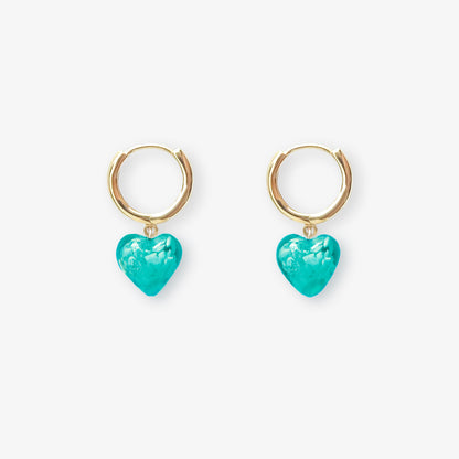 AMORE | Turquoise Glass Hearts