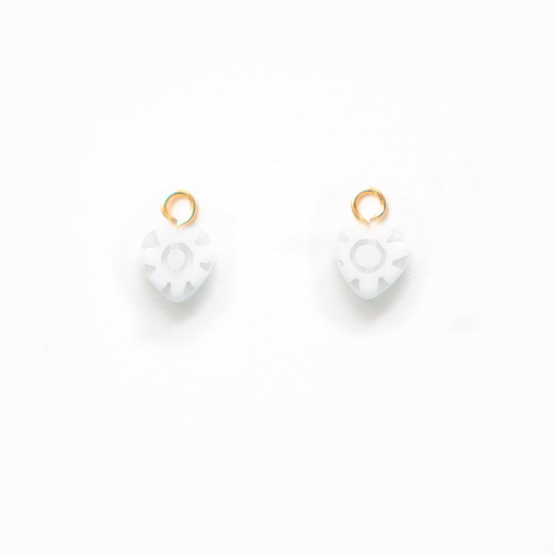 2 LEFT Clear White Hearts | CHARMS