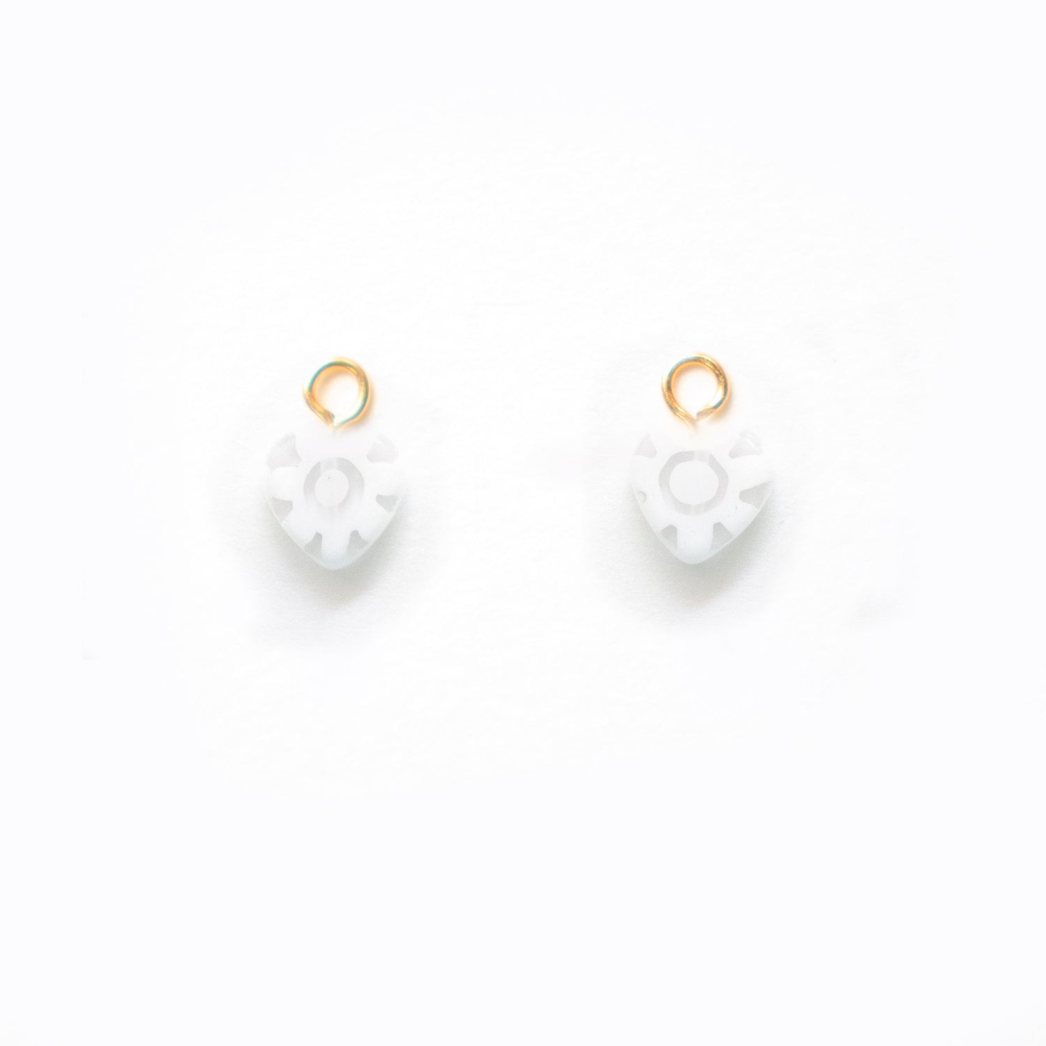 2 LEFT Clear White Hearts | CHARMS