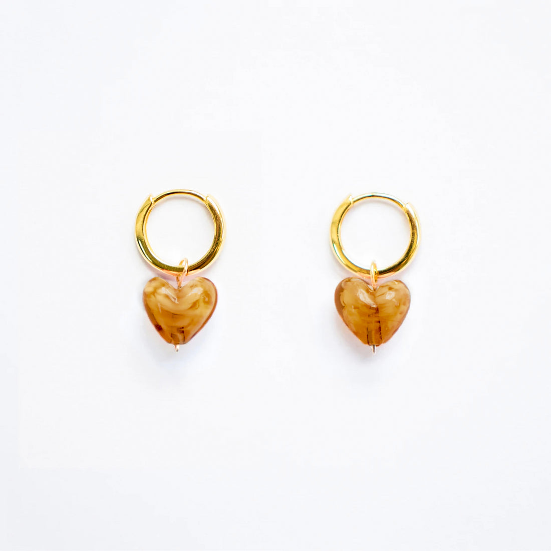 1 LEFT AMORE | Brown Glass Hearts