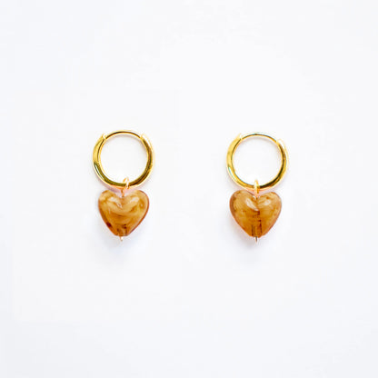 1 LEFT AMORE | Brown Glass Hearts