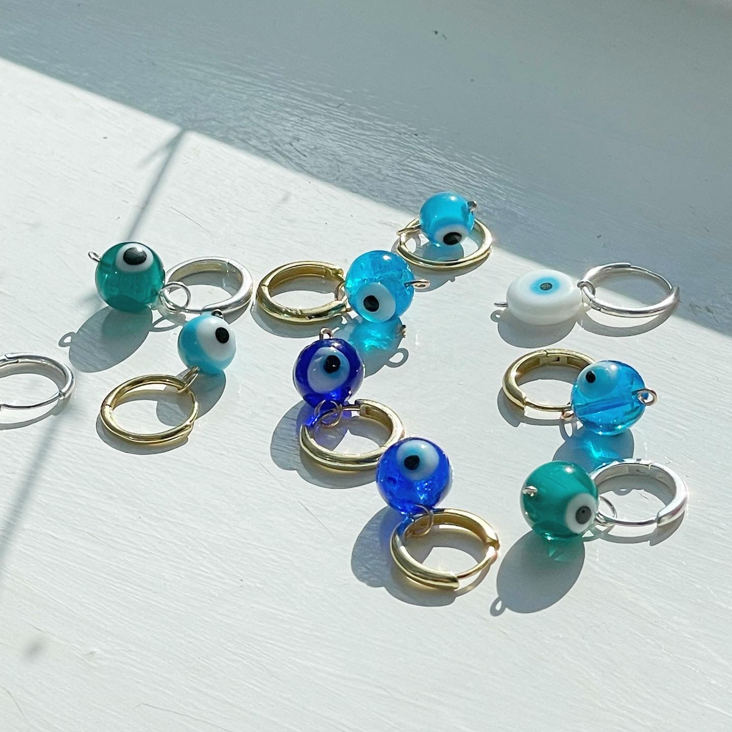 CHARMS | White Greek Evil Eyes