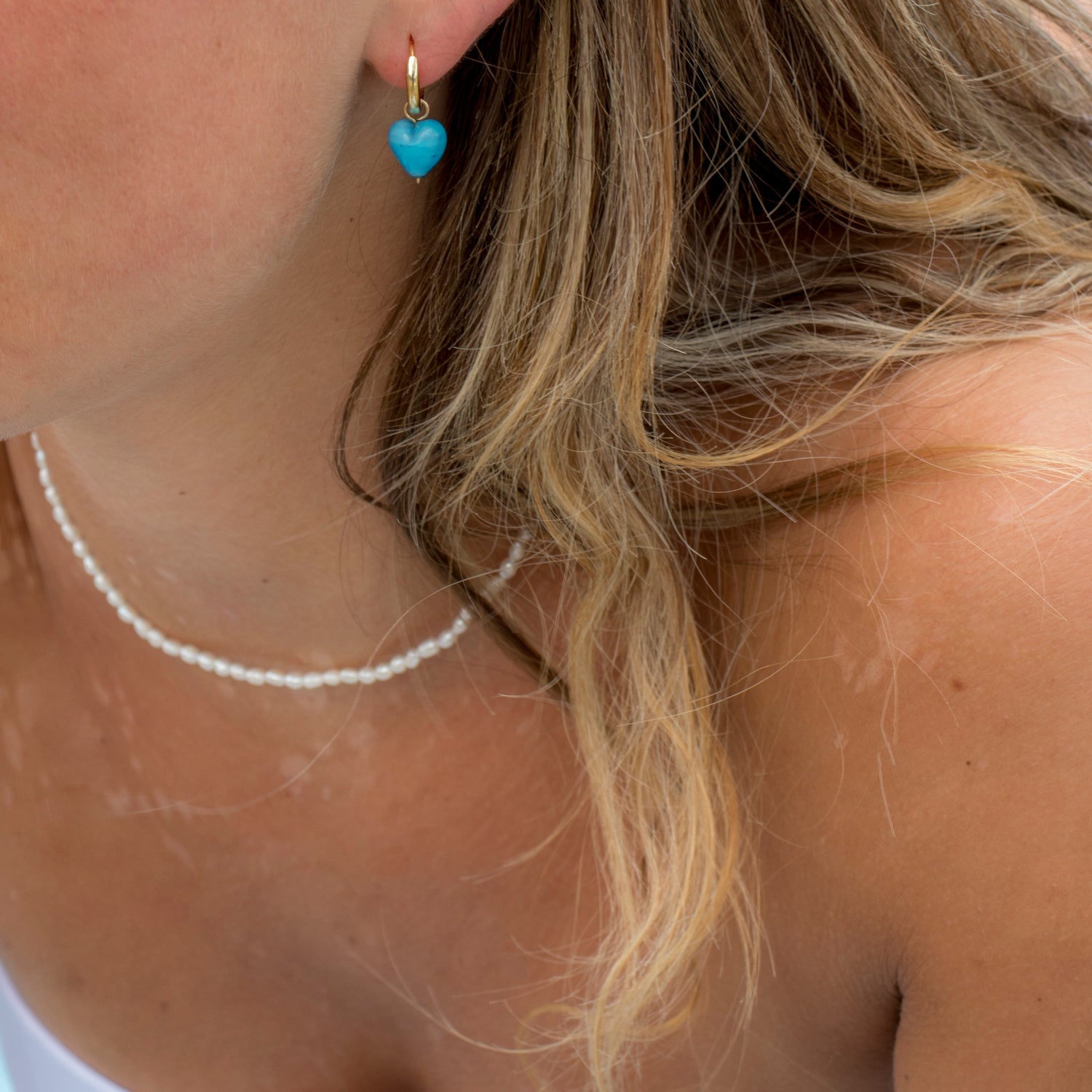 AMORE | Arctic Blue Glass Hearts