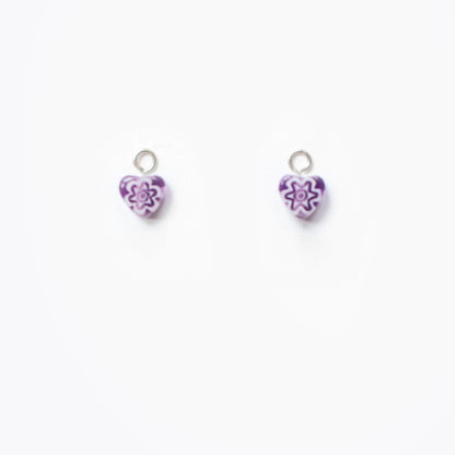 MINI CHARMS Purple Hearts | Earring Charms